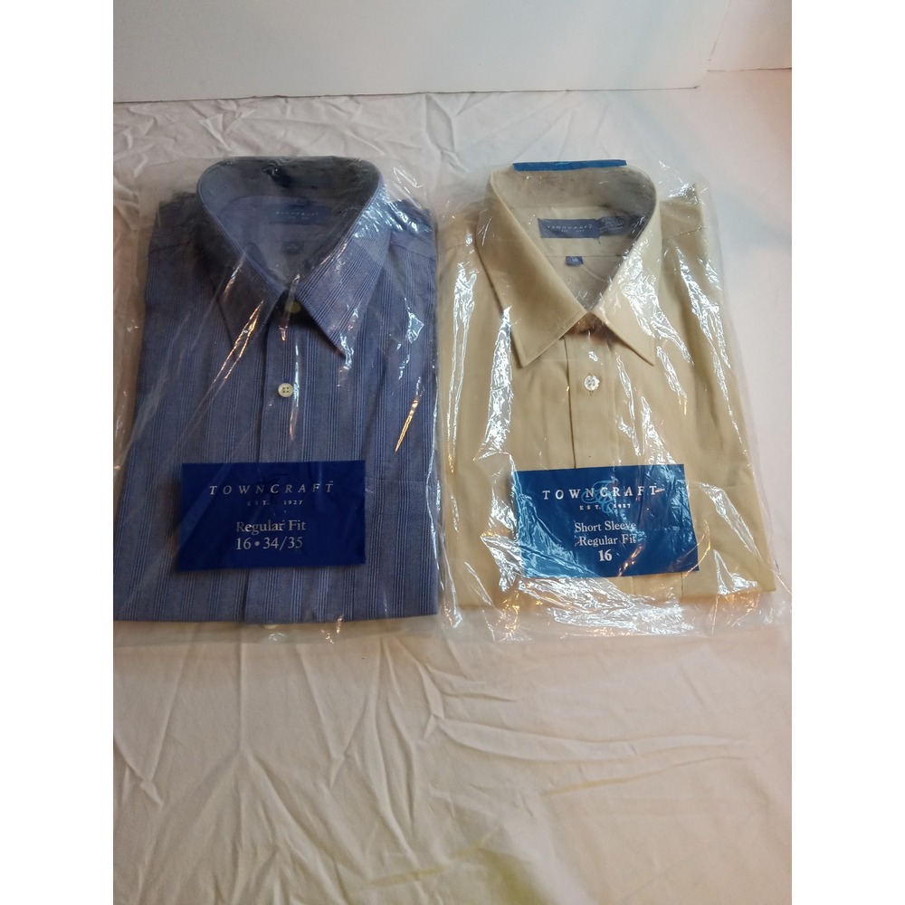 Vtg.‎ 90s J.C. Penney Towncraft Shirts Lot Of 2 Button Front New Men's Size 16
